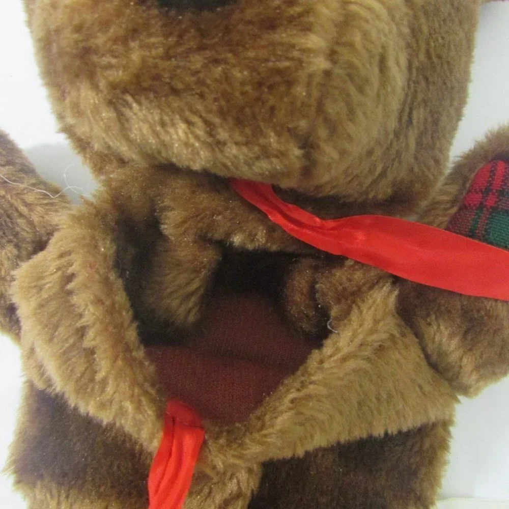 House Of Lloyd Reindeer Stocking Bag Vintage Plush